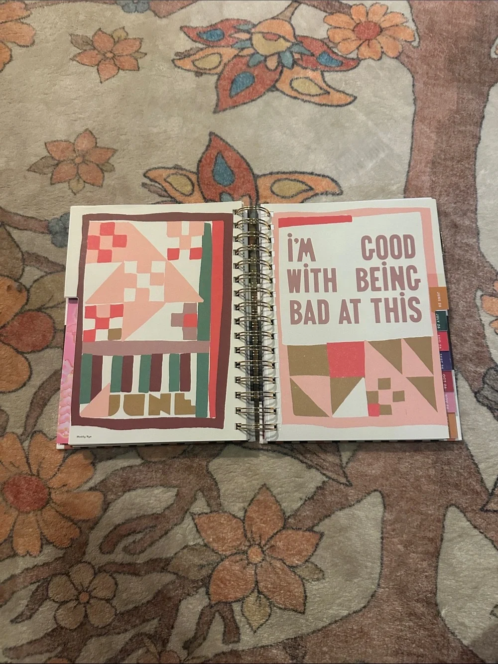 ban.do Color-Block Stripe Planner with Gold Spiral